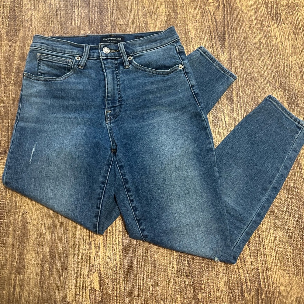 Lucky Brand High Rise Crop Distressed Jeans